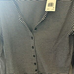 Levi's Black and White Striped Button-Front Top
